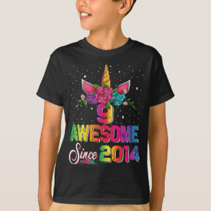 Fantastisk sedan 2014 Unicorn nionde Birthday Gift T Shirt