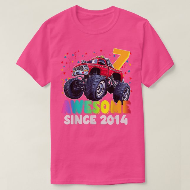 Fantastisk sedan 2015 7:e Birthday Boy Monster Las T Shirt (Design framsida)