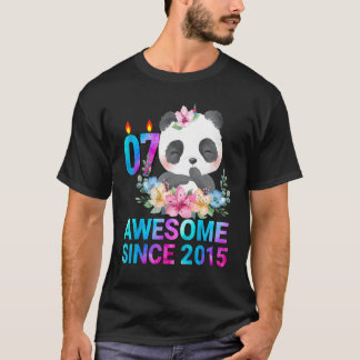 Fantastisk sedan 2015 Cute Panda 7 år gammal 7 T Shirt