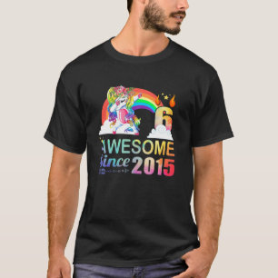 Fantastisk sedan 2015 Dabbing Unicorn 6e Birthday T Shirt