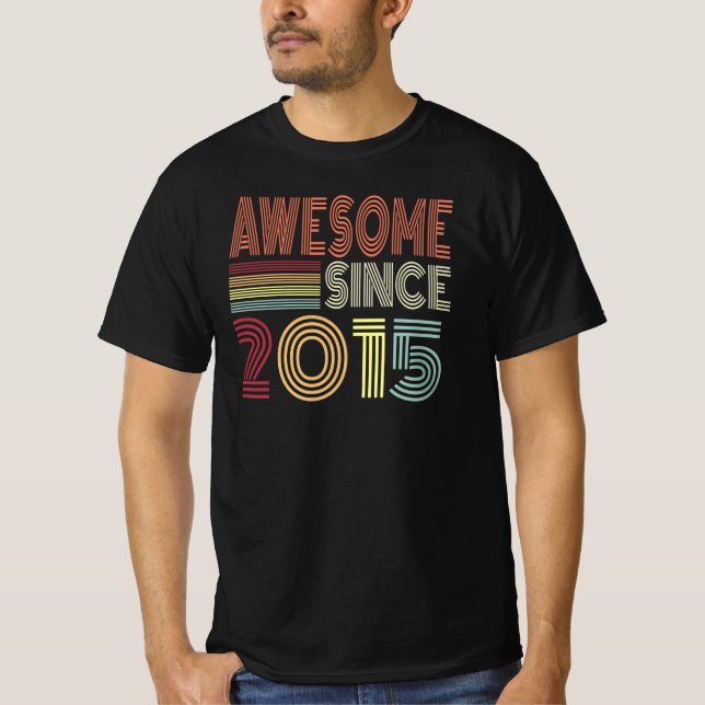 Fantastisk sedan 2015 föddes Retro 2015 på födelse T Shirt (Framsida)