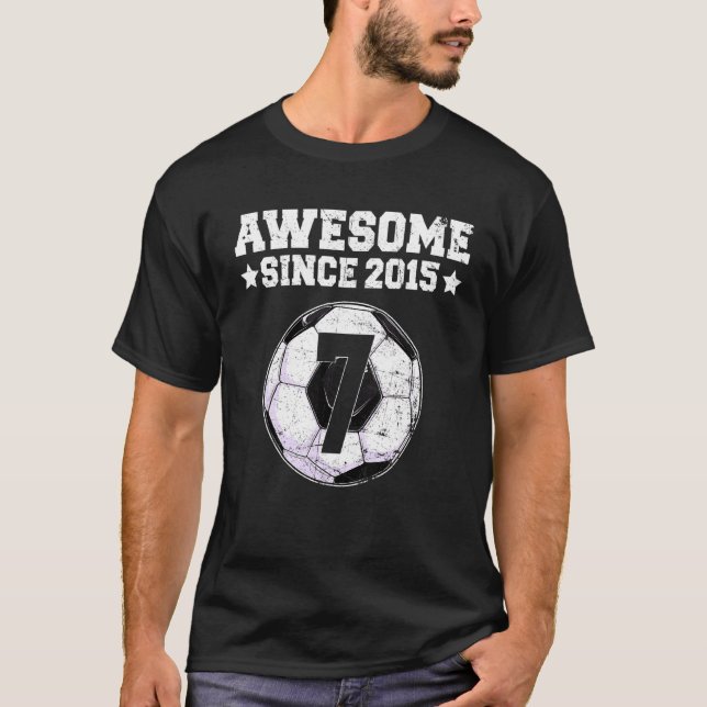 Fantastisk sedan 2015 Fotbolls-7:e 7 år gammal T Shirt (Framsida)