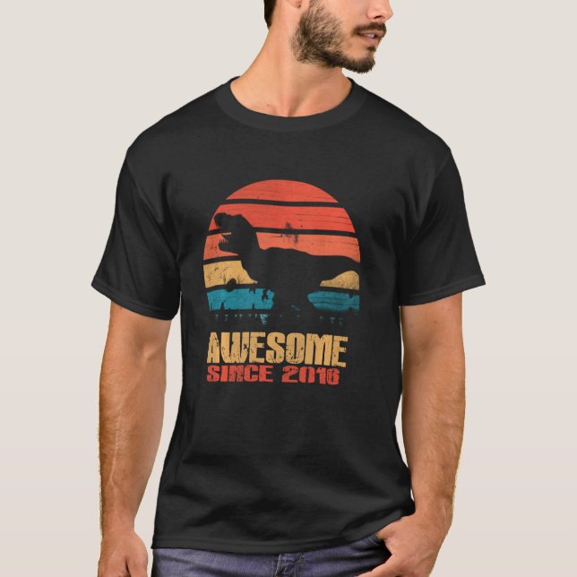 Fantastisk sedan 2016 Dinosaur 3:e födelsedagen 3  T Shirt (Framsida)