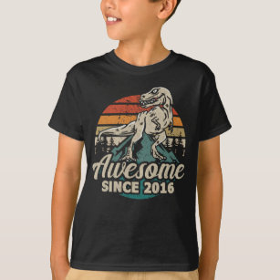 Fantastisk sedan 2016 Dinosaur 7 år 7:e T Shirt
