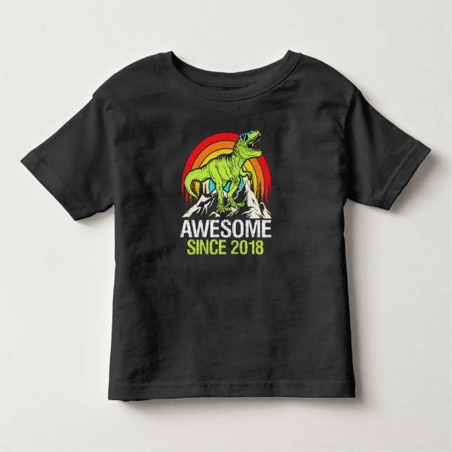 Fantastisk Sedan 2018 Dinosaurie 5 År 5-årsdag T Shirt (Framsida)