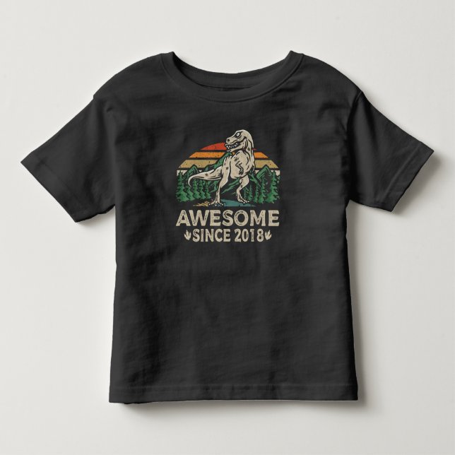 Fantastisk Sedan 2018 Dinosaurie 6 År 6-års Födels T Shirt (Framsida)