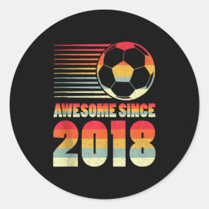 Fantastisk Sedan 2018 Fotboll 8-års Födelsedags Ta Runt Klistermärke