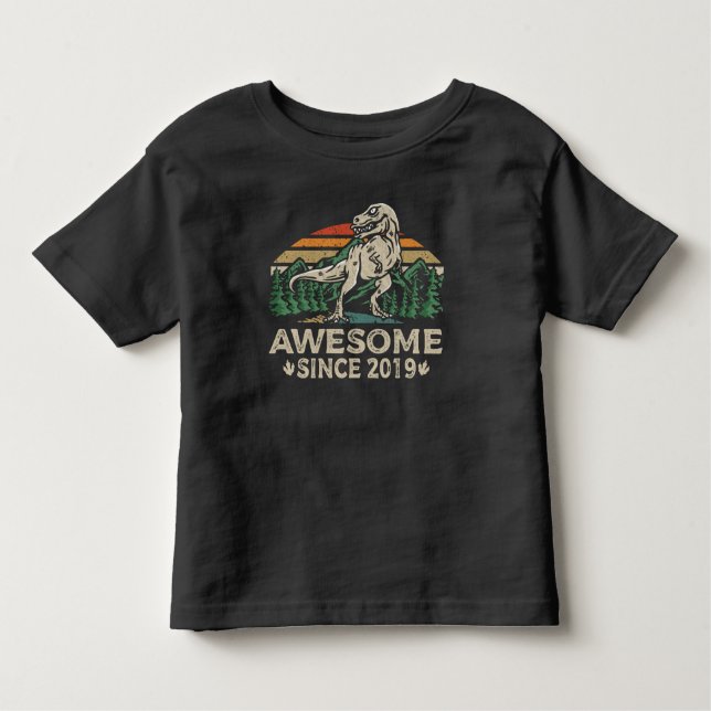 Fantastisk sedan 2019 Dinosaur 5 år femte födelsed T Shirt (Framsida)