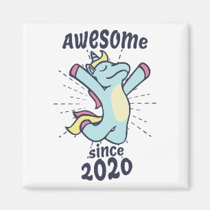 Fantastisk sedan 2020 - Barns födelsedag Unicorn Magnet