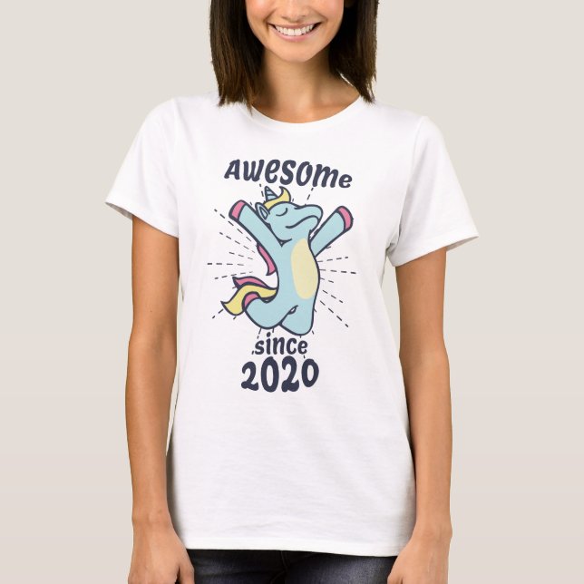 Fantastisk sedan 2020 - Barns födelsedag Unicorn T Shirt (Framsida)