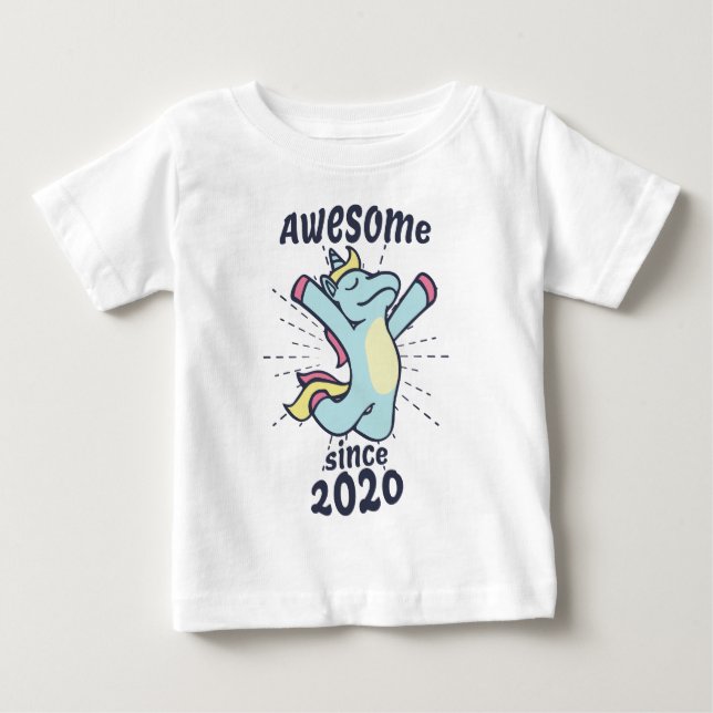 Fantastisk sedan 2020 - Barns födelsedag Unicorn T Shirt (Framsida)