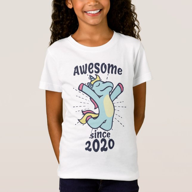 Fantastisk sedan 2020 - Barns födelsedag Unicorn T Shirt (Framsida)