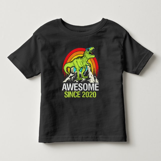 Fantastisk sedan 2020 Dinosaur 3 år T Shirt (Framsida)