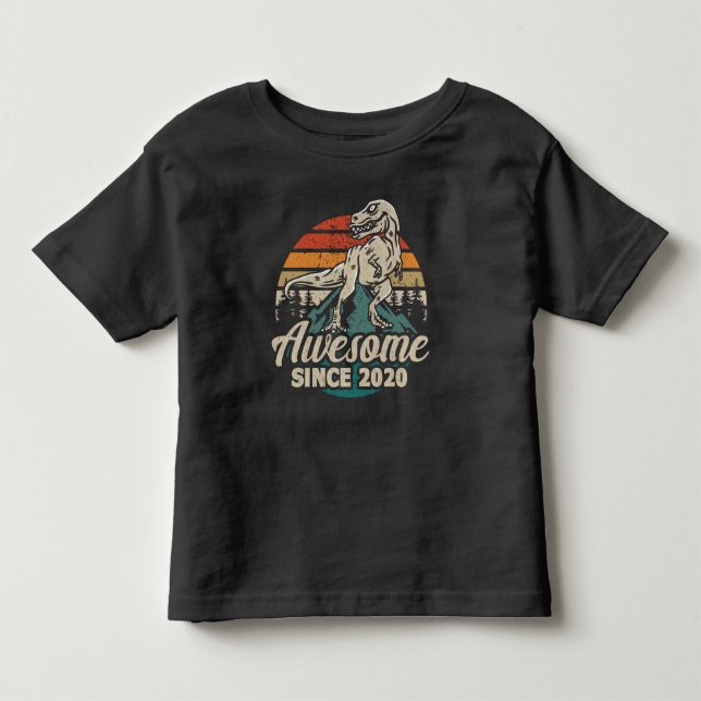 Fantastisk sedan 2020 Dinosaur 3 år T Shirt (Framsida)