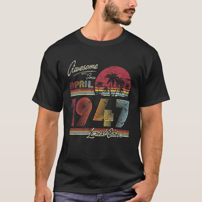Fantastisk sedan april 1947 75 år 75:e t shirt (Framsida)
