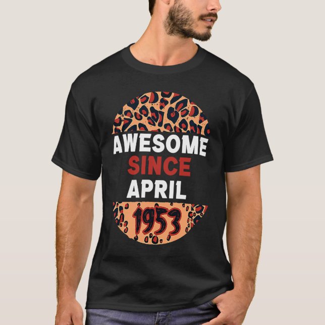 Fantastisk sedan april 1953 Leopard Print April Bi T Shirt (Framsida)