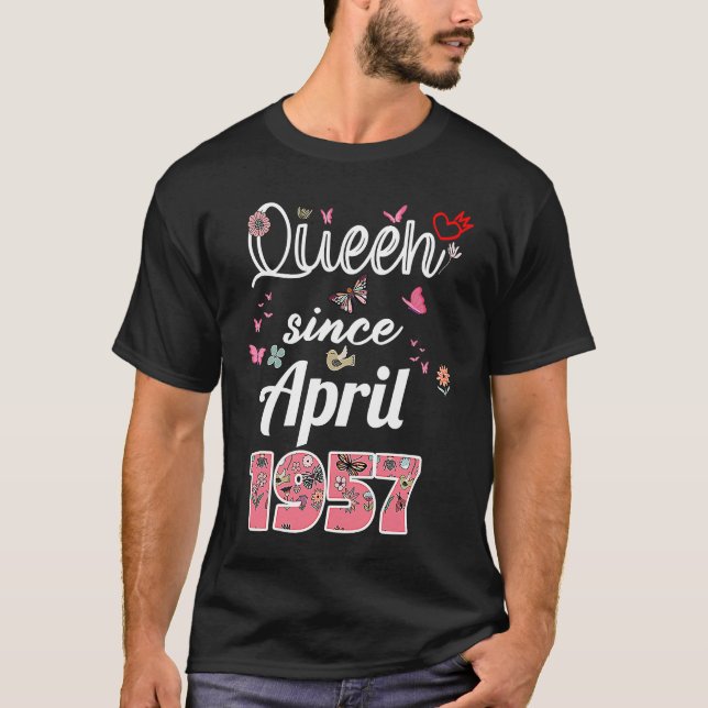 Fantastisk sedan april 1957 blommor 1957 april Bir T Shirt (Framsida)