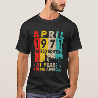 Fantastisk sedan april 1971: 51St Birthday Vintage T Shirt