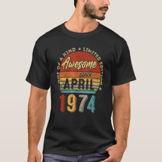 Fantastisk sedan april 1974 Vintage 48:e födelseda T Shirt