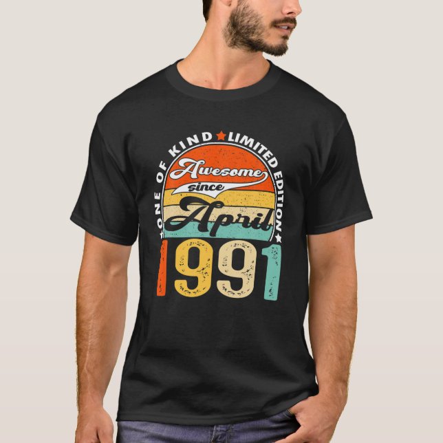 Fantastisk sedan april 1991 30års födelsedag för t shirt (Framsida)