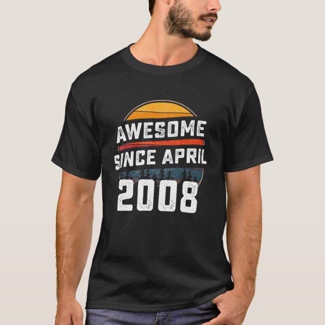 Fantastisk sedan april 2008 14:e födelsedagen 14 å t shirt (Framsida)