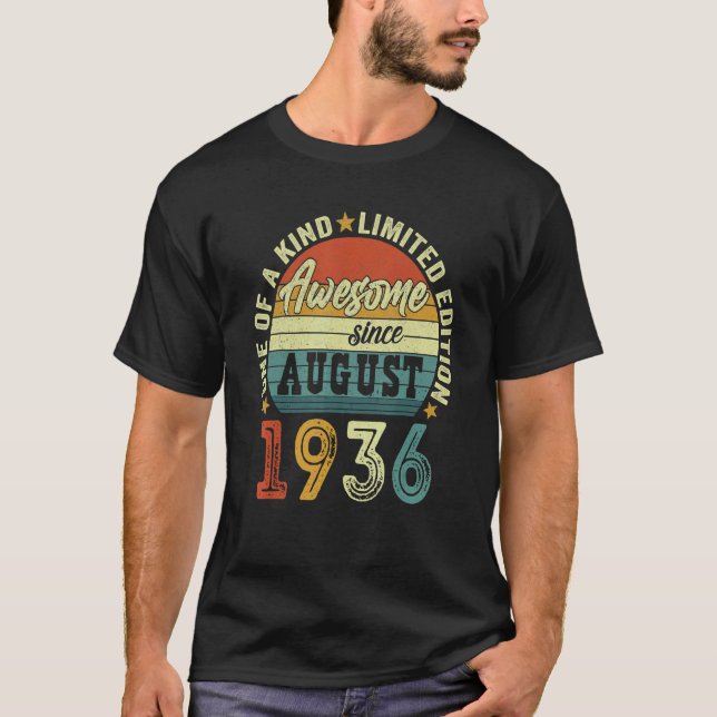 Fantastisk sedan augusti 1936 86 år gammal 86:e fö t shirt (Framsida)