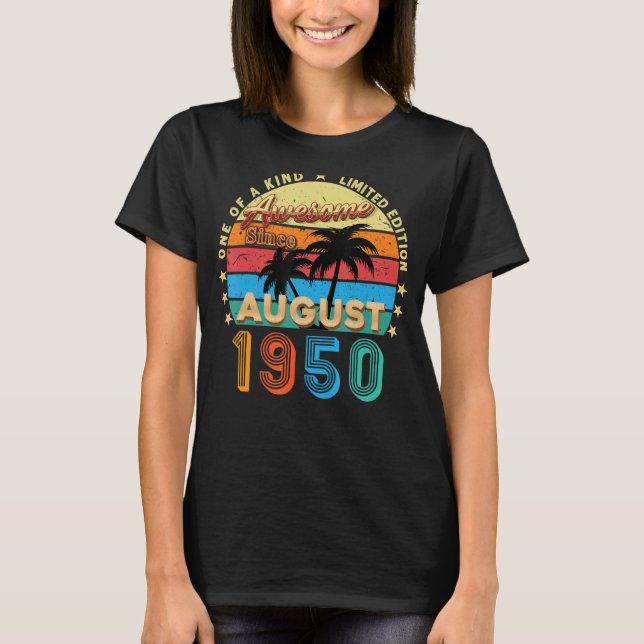 Fantastisk sedan augusti 1950 72:a födelsedagen 72 t shirt (Framsida)