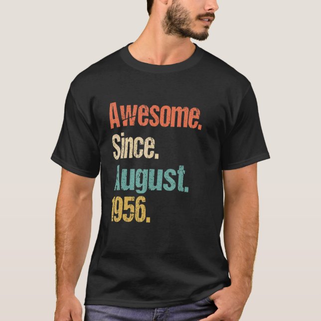 Fantastisk sedan augusti 1956 66:e födelsedag Vint T Shirt (Framsida)