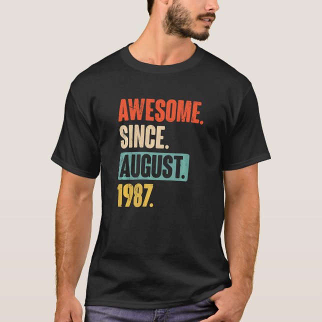 Fantastisk sedan augusti 1987 35 år gamla 35ar t shirt (Framsida)