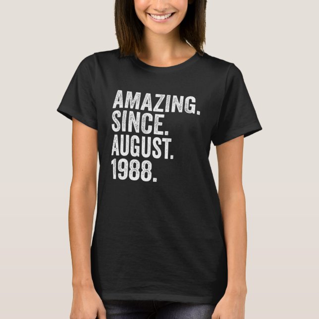 Fantastisk sedan augusti 1988 35 år gamla 35ar t shirt (Framsida)