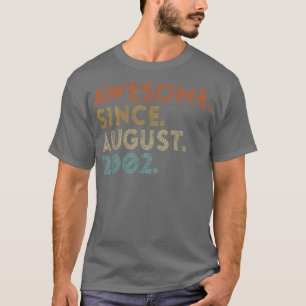 Fantastisk sedan augusti 2002 Vintage 20:e födelse T Shirt