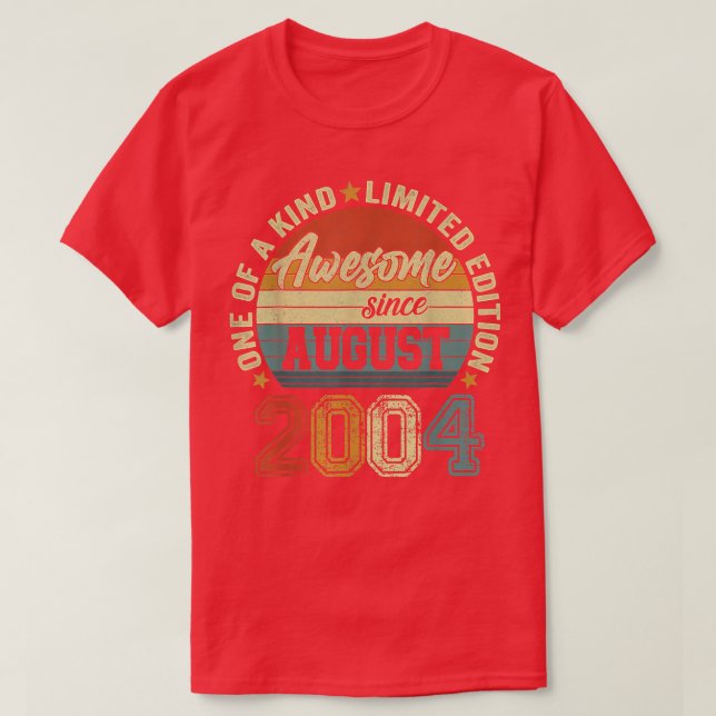 Fantastisk sedan augusti 2004 18:e födelsedagen 18 t shirt (Design framsida)