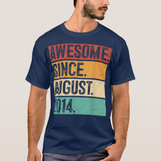 Fantastisk sedan augusti 2014 8:e födelsedagspress t shirt