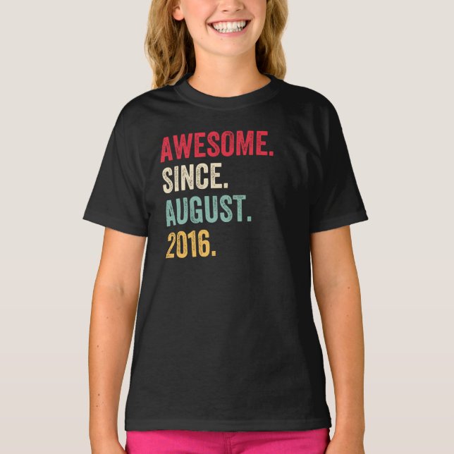 Fantastisk sedan augusti 2016 Retro Birthday T Shirt (Framsida)