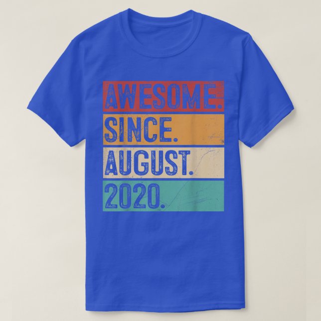 Fantastisk sedan augusti 2020 2:a födelsedagsprese t shirt (Design framsida)