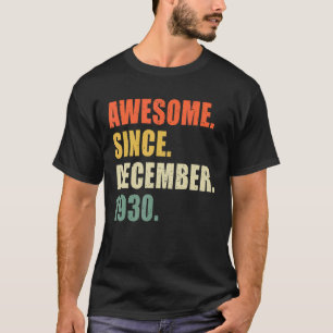 Fantastisk sedan december 1930 92 års ålder t shirt