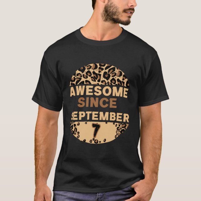 Fantastisk sedan den 7 september 7:e Coola Leopard T Shirt (Framsida)