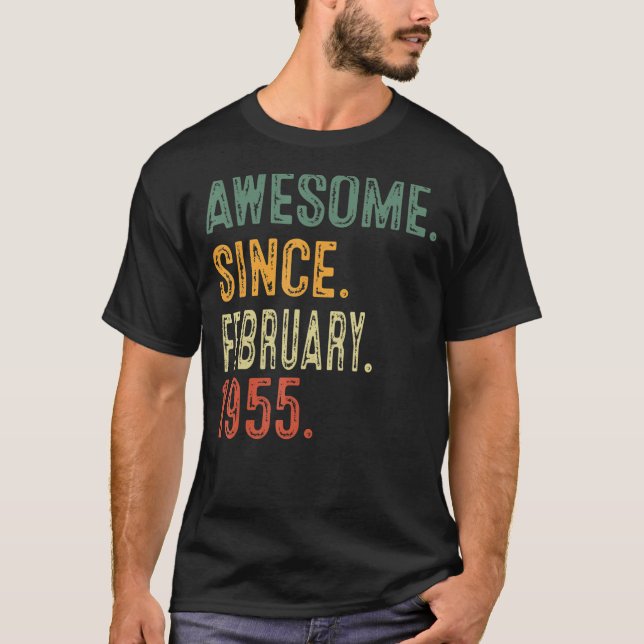 Fantastisk sedan februari 1955 68:e födelsedagspre t shirt (Framsida)
