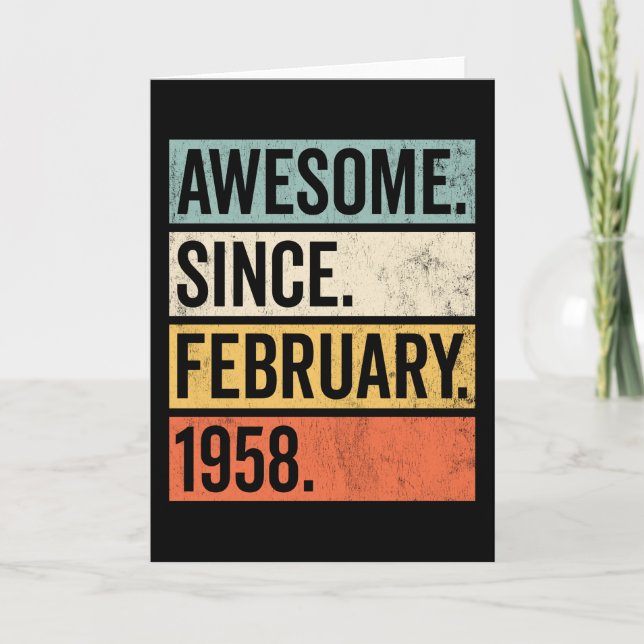 Fantastisk sedan februari 1958 födelsedag kort (Framsida)