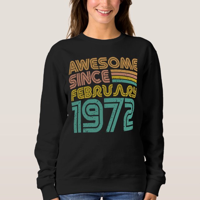 Fantastisk sedan februari 1972, Födelseår Kvinnor T Shirt (Framsida)