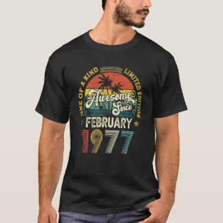 Fantastisk sedan februari 1977 Vintage 45:e födels T Shirt