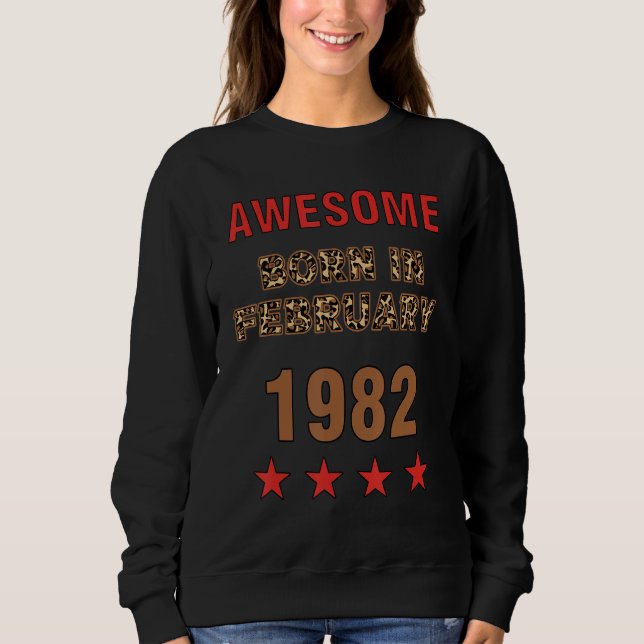 Fantastisk sedan februari 1982 Leopard Print Febru T Shirt (Framsida)