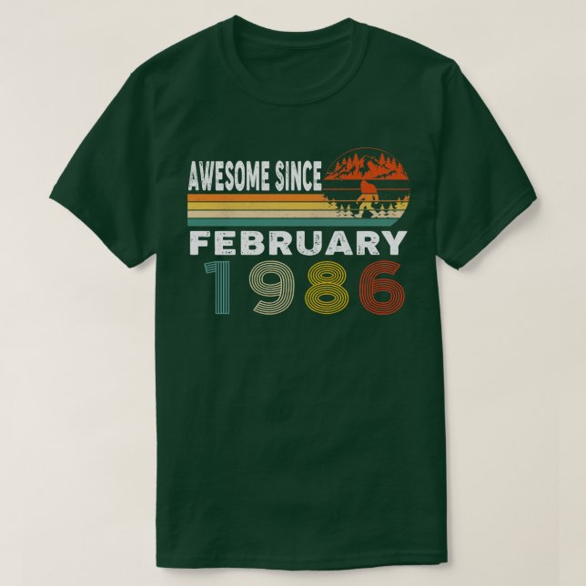 Fantastisk sedan februari 1986 t shirt (Design framsida)