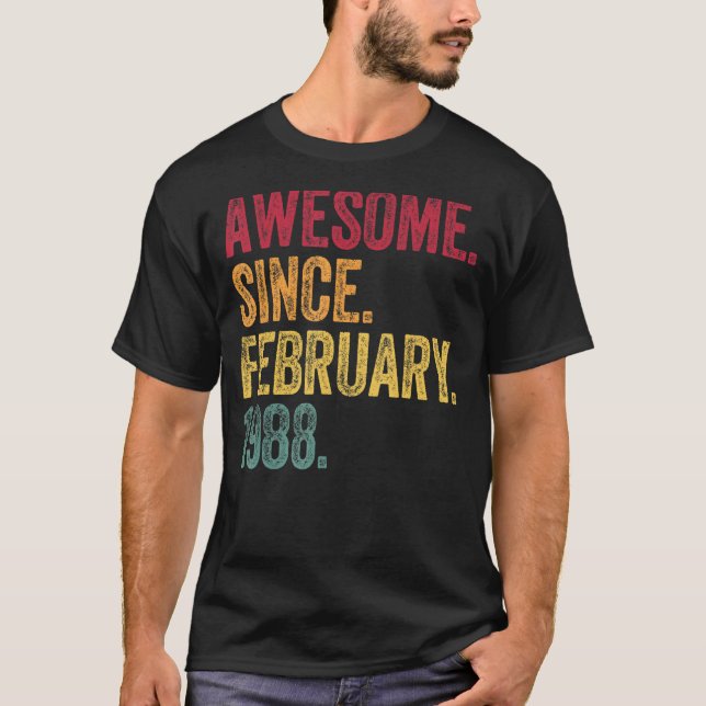 Fantastisk sedan februari 1988 35e födelsedag 35 å t shirt (Framsida)