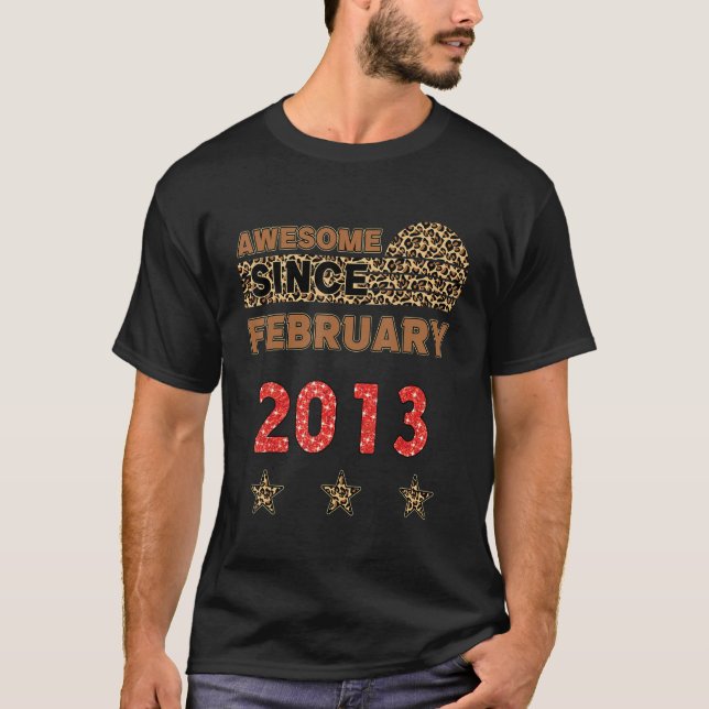 Fantastisk sedan februari 2013 Leopard Print Febru T Shirt (Framsida)