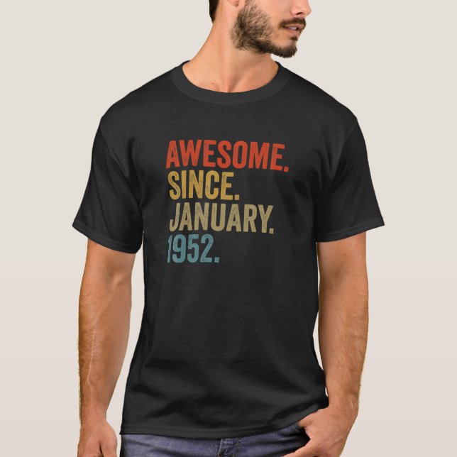 Fantastisk sedan januari 1952 70:e födelsedag Vint T Shirt (Framsida)