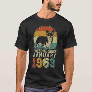 Fantastisk sedan januari 1963 60 födelsedagar Hund T Shirt