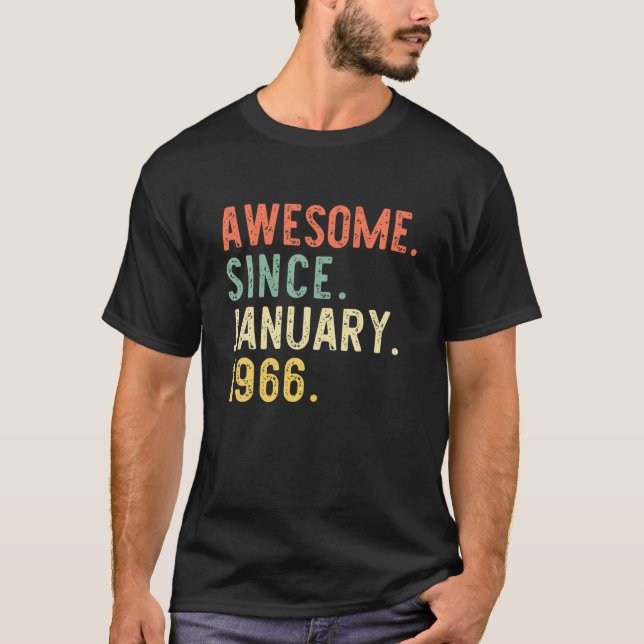 Fantastisk sedan januari 1966 55th Gift Birthday 5 T Shirt (Framsida)