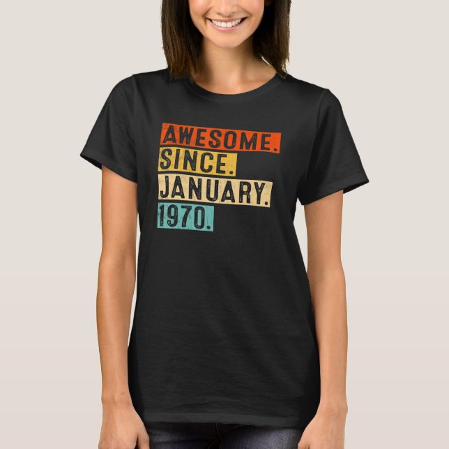 Fantastisk sedan januari 1970 53 år gammal 53:e fö t shirt (Framsida)