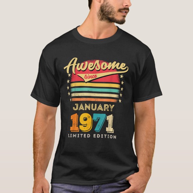 Fantastisk sedan januari 1971 t shirt (Framsida)